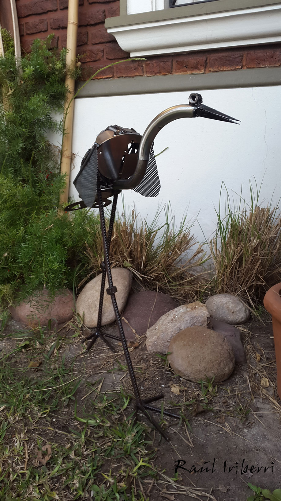 Escultura Garza blanca